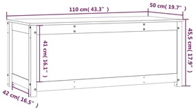 Cutie de depozitare, maro miere, 110x50x45,5 cm, lemn masiv pin 1, maro miere, 110 x 50 x 45.5 cm