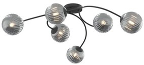 Lustră aplicată VIBRA 6xE14/10W/230V negru/gri