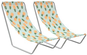 Set de 2 sezlonguri pliante pentru plaja SAND