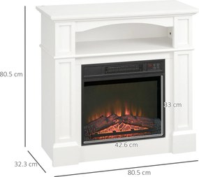 HOMCOM Șemineu Electric 1800W cu Efect de Flacără Reglabilă, Telecomandă și Timer | Aosom Romania