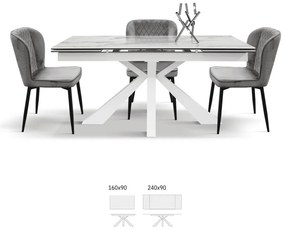 MASA DAISY -STICLA CERAMICA CU PICIOR  METALIC - PIATRA NEAGRA