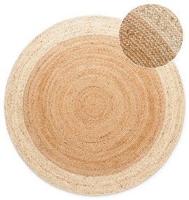 Covor în culoare naturală reversibil, țesut manual rotund din iută ø 120 cm Jutta Gold – Hanse Home