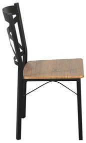 Set mobilier sufragerie Hungria (stejar închis + negru) (pentru 4 persoane). 1116359