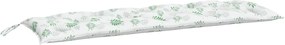 vidaXL Pernă bancă de grădină model frunze, 150x50x7 cm, textil oxford