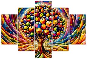 Tablou – Arbore colorat cu mere (150x105 cm)