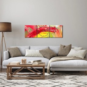 Tablou cu abstracție - pictura (cu ceas) (90x30 cm)