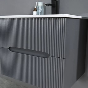 Trent 60 dulap de baie inferior cu chiuvetă ceramică 2 sertare, gri antracit