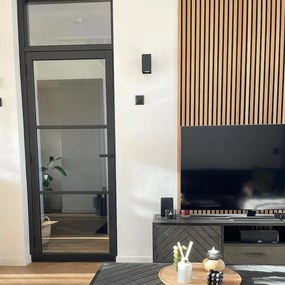 Lampa de perete pătrată de design neagră - Sabbir