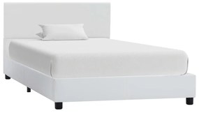 vidaXL Cadru de pat, alb, 90x200 cm, piele ecologică