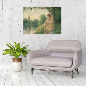 Tablou pe sticlă - Camille Pissarro, The Bather, reproducere (70x50 cm)