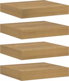vidaXL Raft de perete 4 pcs Maro 23 x 23,5 x 4 cm Lemn compozit
