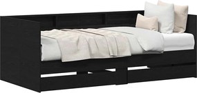 vidaXL Daybed cu headboard Stejar Negru 75 x 190 cm Lemn compozit