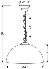 Lustră pe lanț SUGAR 1xE27/60W/230V alb/auriu