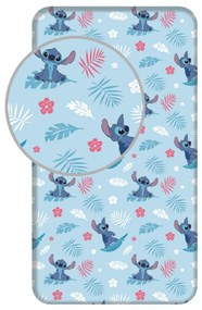Disney Lilo și Stitch Blue cearșaf cu elastic 90x200 cm