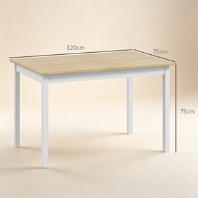 HOMCOM Masa de luat masa pentru 4, Masa de bucatarie stil rustic | Aosom Romania