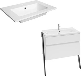 Set dulap baza suspendat Defra Op-Arty alb cu lavoar compozit Flex 80