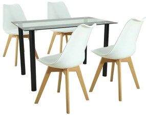 Set de masă Merlo 4+1 alb