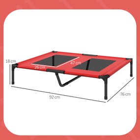 PawHut Pat pe picioare pat pentru câini pisici pat de camping pat ridicat animale material Oxford textilenă micro-perforată metal | Aosom Romania