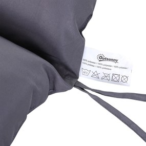 Outsunny Pernuță pentru Bancă de Grădină sau Leagăn de Grădină 132x110x10 cm cu 6 Curele de Fixare Gri Închis | Aosom Romania