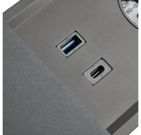 Priza incastrabila model PRESTINO, 2 iesiri Schuko, 1xHDMI, 1XRJ45, 1xUSB-A, 1xUSB-C, finisaj negru