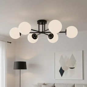 Brilagi - Lustră aplicată MALIVA 6xE14/15W/230V negru/alb