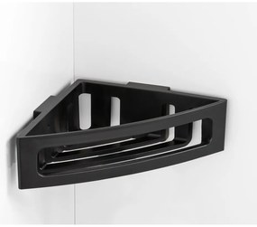 Raft de baie negru autoadeziv pe colț din plastic Bralia - Wenko