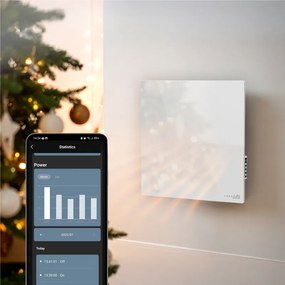 Convector electric de perete AENO AGH0011S, 500W, 12 m², LED, Wi-Fi, Senzori de inclinare si cadere, IP24, Alb