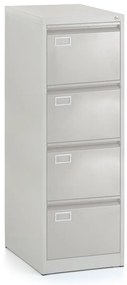 Dosar metalic A4 - 4 sertare, 45,5 x 62 x 132 cm, blocare cilindrica, gri deschis - ral 7035