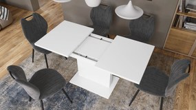 Mazzoni ASTON MINI Alb Mat - MĂSUȚĂ DE CAFEA MODERNĂ EXTENSIBILĂ REGLABILĂ PE ÎNĂLȚIME MASĂ TRANSFORMABILĂ
