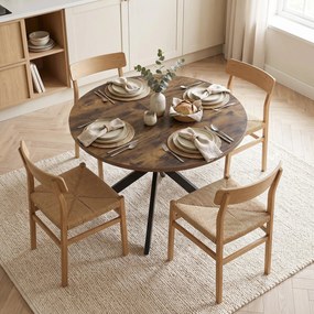 HOMCOM Masă de Sufragerie Extensibilă pentru 4-6 Persoane, 100-135cm, Maro Rustic | Aosom Romania