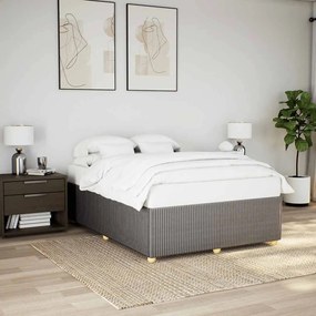 vidaXL Cadru de pat fără saltea, gri taupe, 140x190 cm, textil