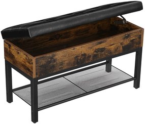 Banca cu suport pentru pantofi TAYLOR 70x30 cm, rustic maro/negru