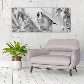 Tablou - O pasăre în timpul iernii (120x50 cm)