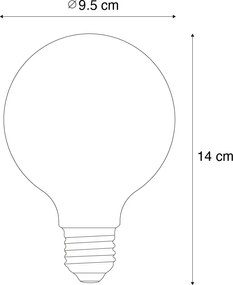 Set 5 becuri Becuri LED inteligente E27 reglabile G95 chihlimbar 4,9W 320lm 2500K