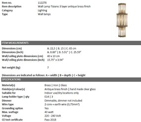Aplica design LUX Tiziano alama antica 112278 HZ