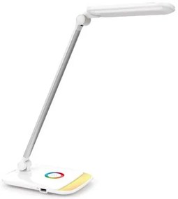 Lampă de masă Platinet 18 W, modul de noapte + USB, alb