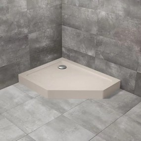 Cadita dus pentagonala Radaway Doros PT E Compact Stone 100x90 cm acril casmir stanga