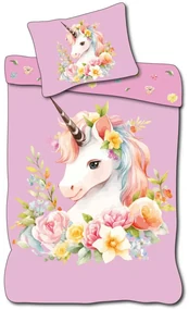 Unicorn Wreath set lenjerie de pat 140×200cm, 70×90 cm