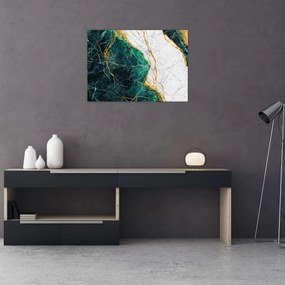 Tablou pe sticlă - Marmură turcoaz (70x50 cm)