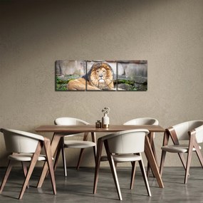 Tablou cu leu (cu ceas) (90x30 cm)