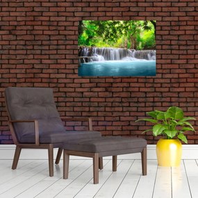 Tablou - Cascadă, albastru (70x50 cm)