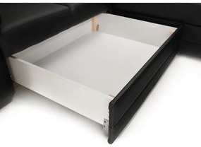 Colţar în formă de U, piele ecologică neagră, model dreapta, BITER U