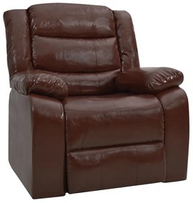 288499 vidaXL Canapea extensibilă, maro, piele ecologică