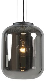 Lampă pendant de design neagră cu sticlă fumurie - Bliss