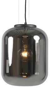 Lampă suspendată de design neagră cu sticlă fumurie - Bliss