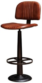 Scaun de bar, rotativ, din piele naturala, Cleveland