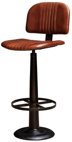 Scaun de bar, rotativ, din piele naturala, Cleveland