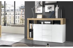 Comodă LENOR alb/maro