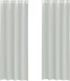 vidaXL Perdele Voile cu Oelii 2 buc Gri deschis 140x260 cm