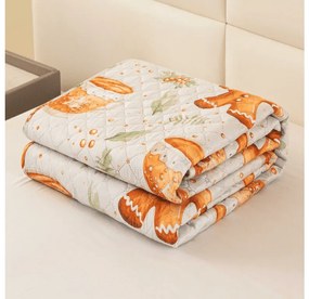 Cuvertura de pat cu model WINTER GINGERMAN, alb Dimensiune: 220 x 240 cm